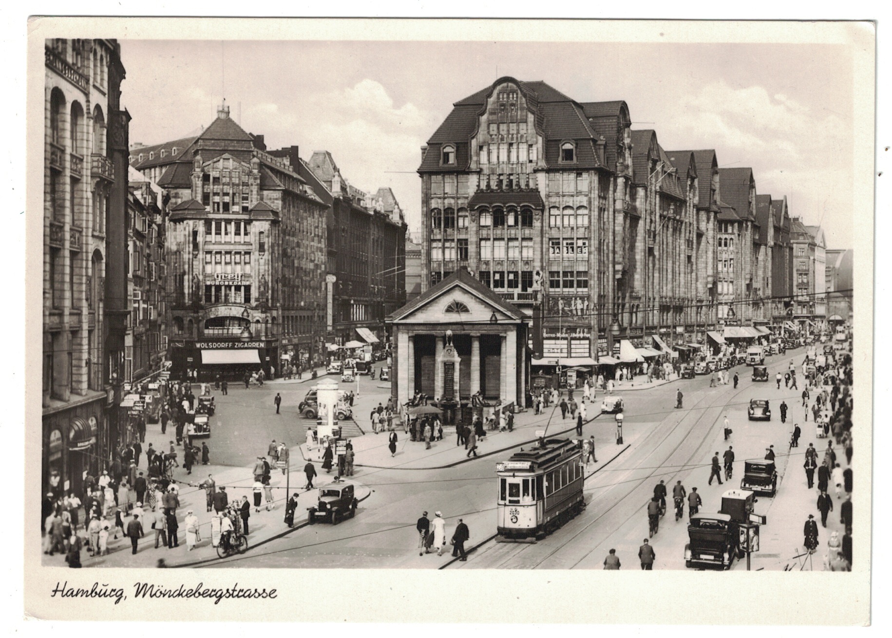 HAMBURG Reprint-AK Bus und Tram Straßenbahn anno 1940 in der Mönckebergstrasse 